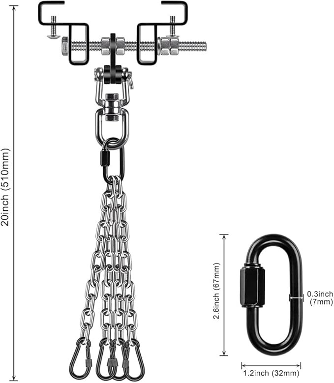 BeneLabel Punching Bag Hanger, Heavy Bag Mount, Boxing Bag Kit, Holder, Wall Mount, Accessories for Beam, 400KG Capacity