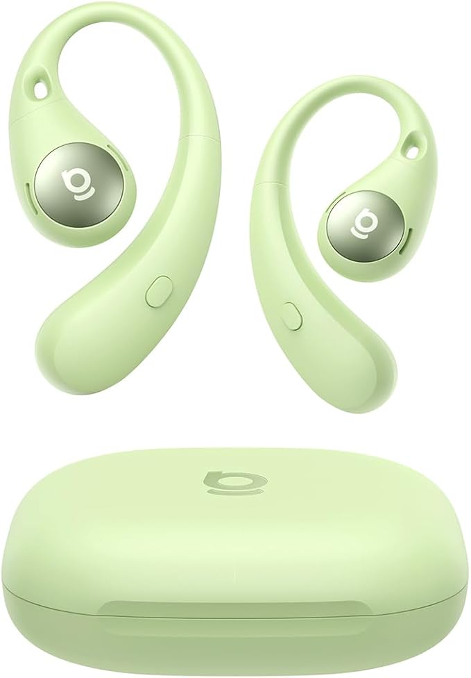 Baseus Eli Sport 2 Open-Ear Headphones Wireless Earbuds,Secure Earhook Sport Design,Ultra-Comfort,4-Mic Clear Calls, IP57 Waterproof,45H Play, Bluetooth 6.0 Earhook Fit Running Workout Gym -Green