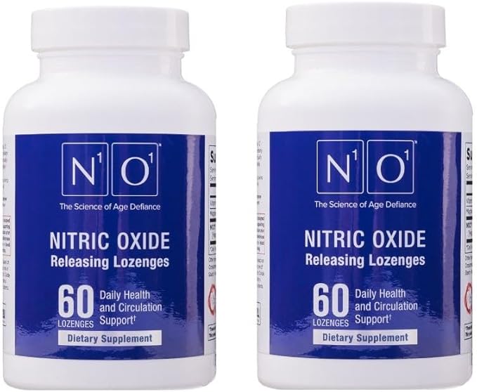 Nitric Oxide Lozenges for Heart Health Support - Dietary Supplement for Blood Flow, Oxygenation and Blood Pressure - 120 Count