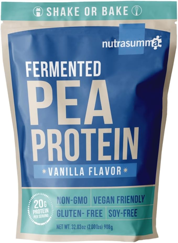 Pea Protein Powder, Vanilla Vegan Flavor, 100% Plant Based, No Artificial Sweeteners, Non-GMO, Gluten Free & Soy Free, 2 LB