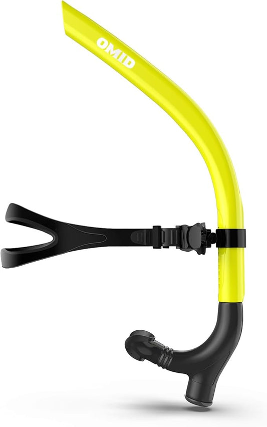 OMID SN1 Snorkel for Adult Youth, Diving Snorkel with One-Way Purge Valve, Food-Grade Silicone Mouthpiece