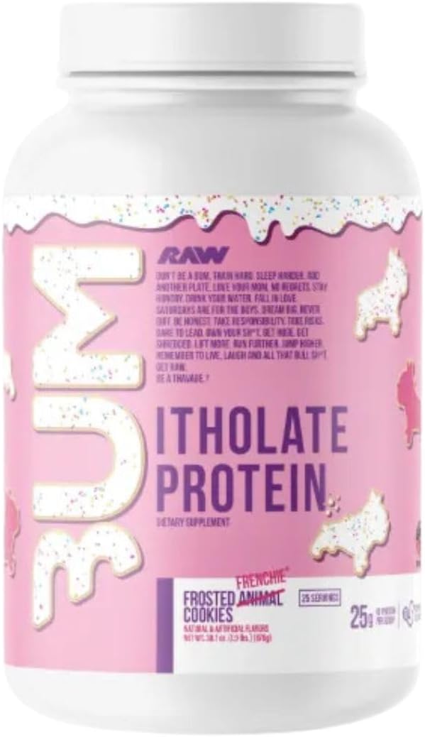 RAW Whey Isolate Protein Powder, Frosted Frenchie Cookie (CBUM Itholate) - 100% Grass-Fed Sports Nutrition Powder for Muscle Growth & Recovery - Low-Fat, Low Carb, Naturally Flavored - 25 Servings