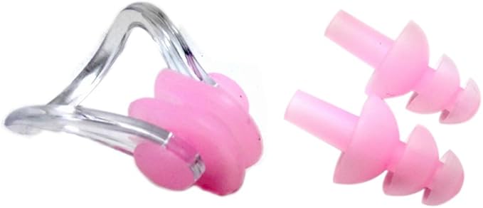 Zooshine 6 Sets Waterproof Silicone Swimming Earplugs Nose Clip Plugs,Ear & Nose Protector Swimming Sets Box Package