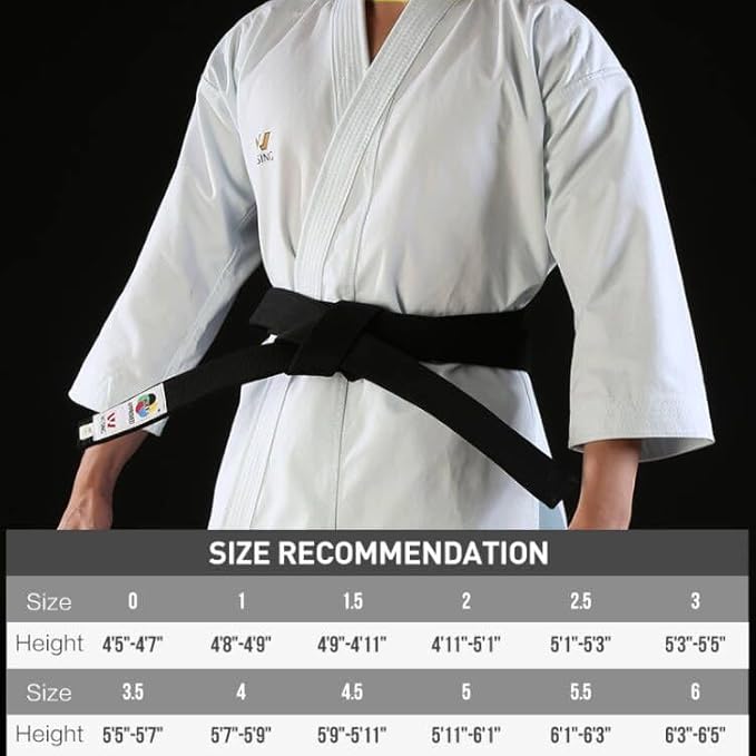 WESING Karate Belt WKF Approved for Karate Competition Black Red Blue Belt Martial Arts