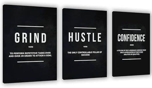 Yetaryy Motivational Poster Inspirational Wall Art 3 Pieces Canvas Painting Lion Artwork for Living Room Office Modern Home Decor Prints Pictures Wall Decor Framed Ready to Hang [48''Wx 24''H]