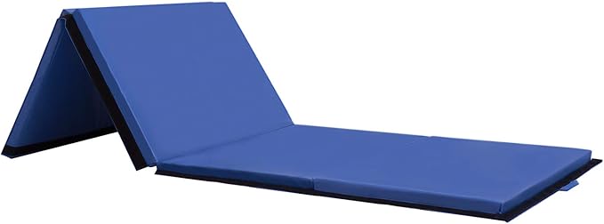 Gymnastics Tumbling Mats Portable Gymnastics Mat Foldable Tumbling Mat 2'x6'/4'x8' PU Leather Exercise Mat Yoga Mat with Carrying Handles for home Workout outdoor Yoga Gymnastics