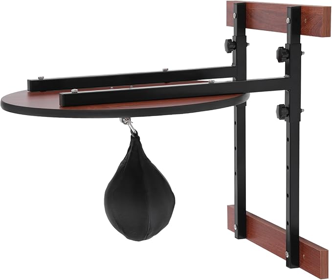 Speed Bag Platform Set, Adjustable Height Punching Bag Wall Mounted Fitness Training Punching Bag w/360° Ball Bearings for Reflex Coordination (Height-Adjustable Version)