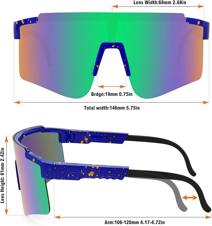 MALIDAK Sports Sunglasses for Mens Women Youth Baseball Sunglasses UV400 Protection Men Cycling Glasses