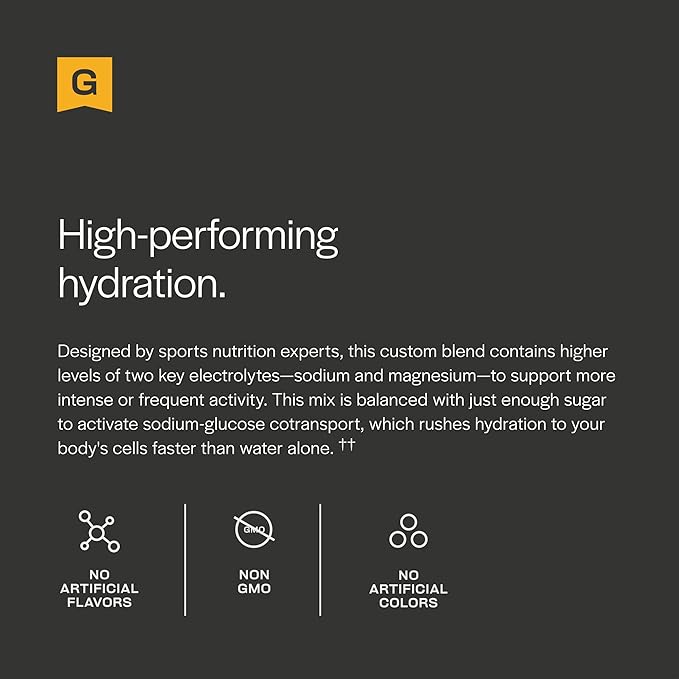 Gainful Hydration Powder Packets, Caffeine Free with Key Electrolytes Magnesium and Sodium, Energy Support, Low Sugar, Tropical Mango, 21 Sticks