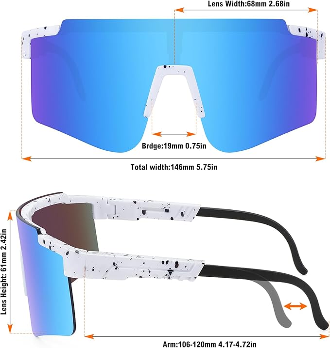 MALIDAK Sports Sunglasses for Mens Women Youth Baseball Sunglasses UV400 Protection Men Cycling Glasses