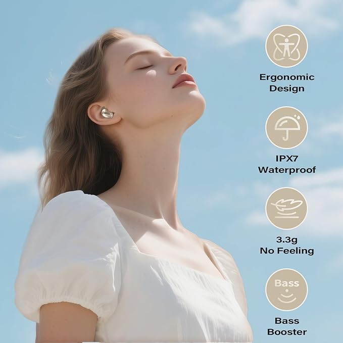 Sleep Earbuds, Mini ANC Wireless Earbuds Bluetooth 5.4 Headphones Deep Bass Stereo, 48H Playtime Ear Buds, 4 ENC Noise Cancelling Mic, In Ear IP7 Waterproof Earphones for Side Sleepers,Touch Control