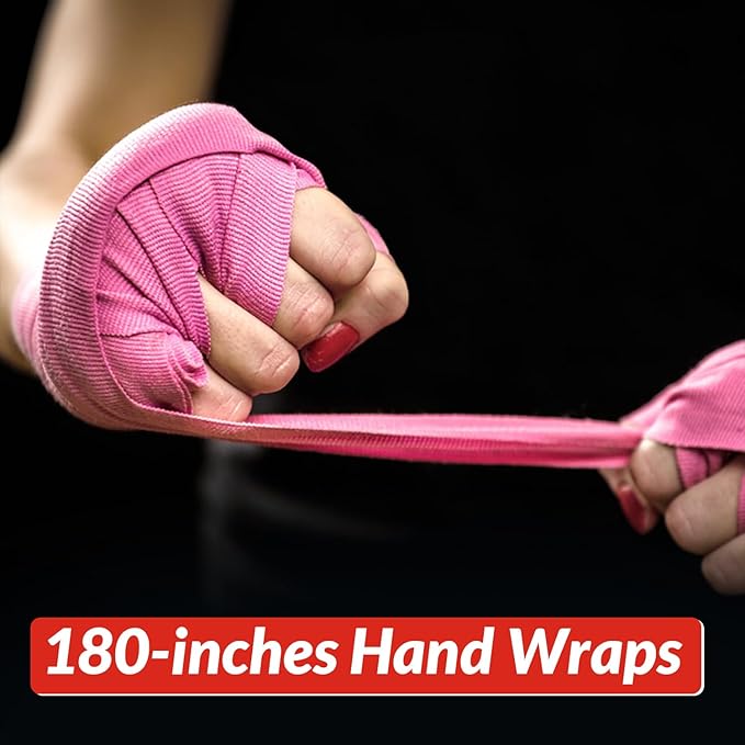 DEFY Professional 180 Inch Hand Wraps for Boxing Muay Thai MMA Elastic Bandages for Men & Women -Pair