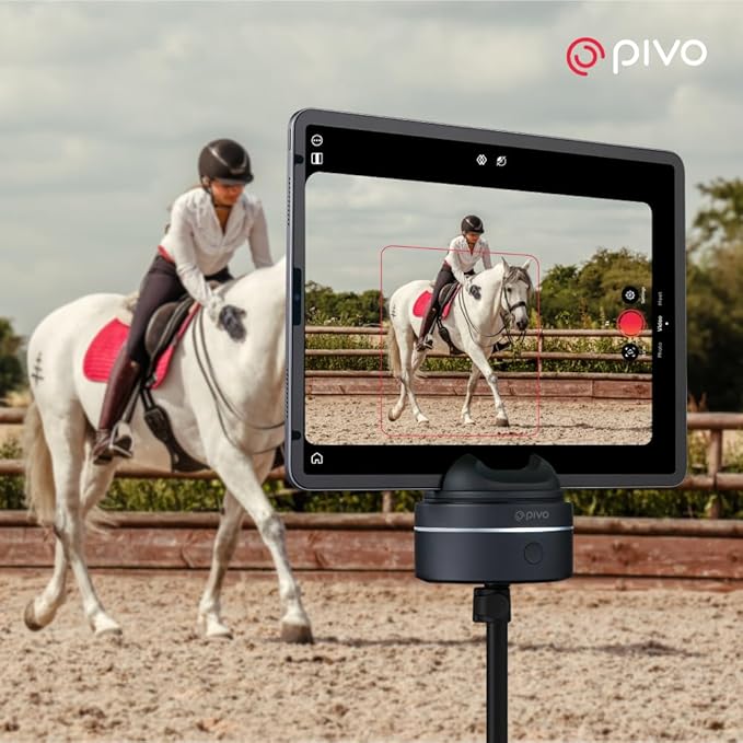 Pivo Equestrian Max AI-Powered 360° Rotation Horse, Face & Body Auto Tracking Smart Phone Holder for Equestrians and Athletes Compatible with Tablet & Smartphone with Remote Control