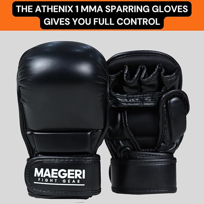 MMA Sparring Gloves for Men and Women, Upgrade Your Gear with a Durable Open Hybrid Glove. Comes with Extra Padding and Support, Perfect for Grappling, Clinching and Boxing Training
