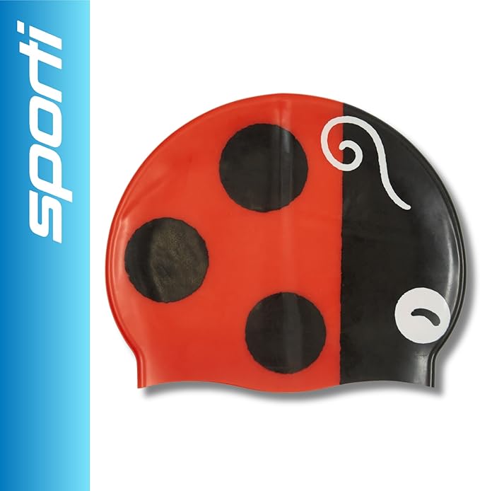 Sporti Silicone Swim Cap for Kids, Unisex Youth Swimming Cap, Protection Bathing Caps for Your Children, Aged 2-10
