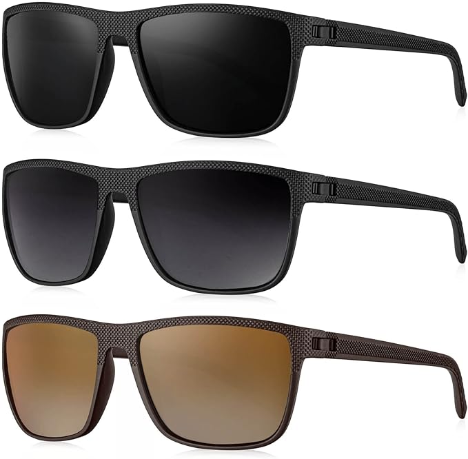 KALIYADI Polarized Sunglasses for Men, Lightweight Sun Glasses with UV Protection for Driving Fishing Golf