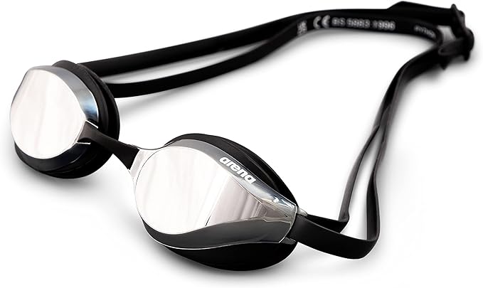 ARENA Unisex Python Racing Swim Goggles for Men and Women Anti-Fog No Leak Max Comfort Dual Strap, Mirror/Non-Mirror Lens