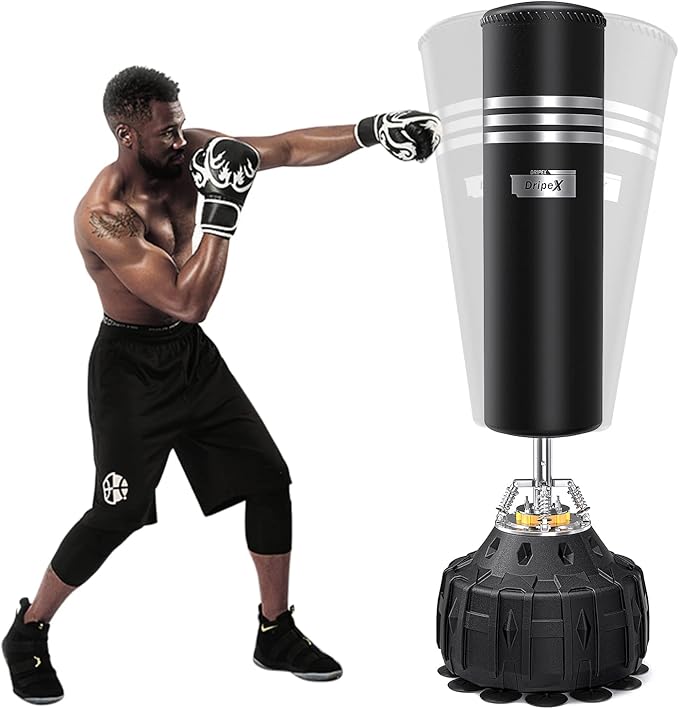 Dripex Freestanding Punching Bag, Heavy Boxing Bag with Stand for Adult Youth - Men Standing Boxing Punch Bag for Home Gym Workout