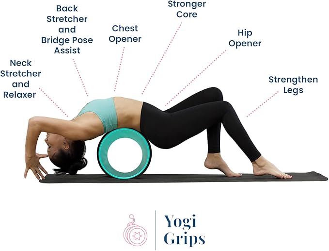 Back Roller Wheel- Foam Padded Back Stretcher Wheel with Center Spine Cradle-Back Pain & Stretching- Deep Tissue Massage Roller (Set of Four)