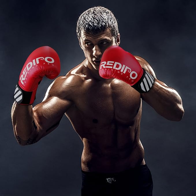 Boxing Gloves for Men & Women, Premium Leather Sparring Heavy Bag Training Gloves, Pro Punching Bag Gloves for Muay Thai, Kickboxing, MMA