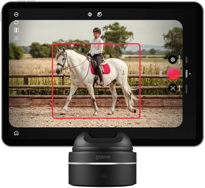 Pivo Equestrian Max AI-Powered 360° Rotation Horse, Face & Body Auto Tracking Smart Phone Holder for Equestrians and Athletes Compatible with Tablet & Smartphone with Remote Control