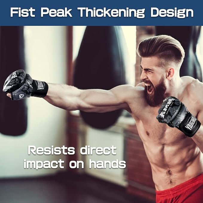 Punch Bag Training Gloves, LangRay MMA Grappling Gloves for Sparring Martial Arts Boxing Training for Adults and Kids