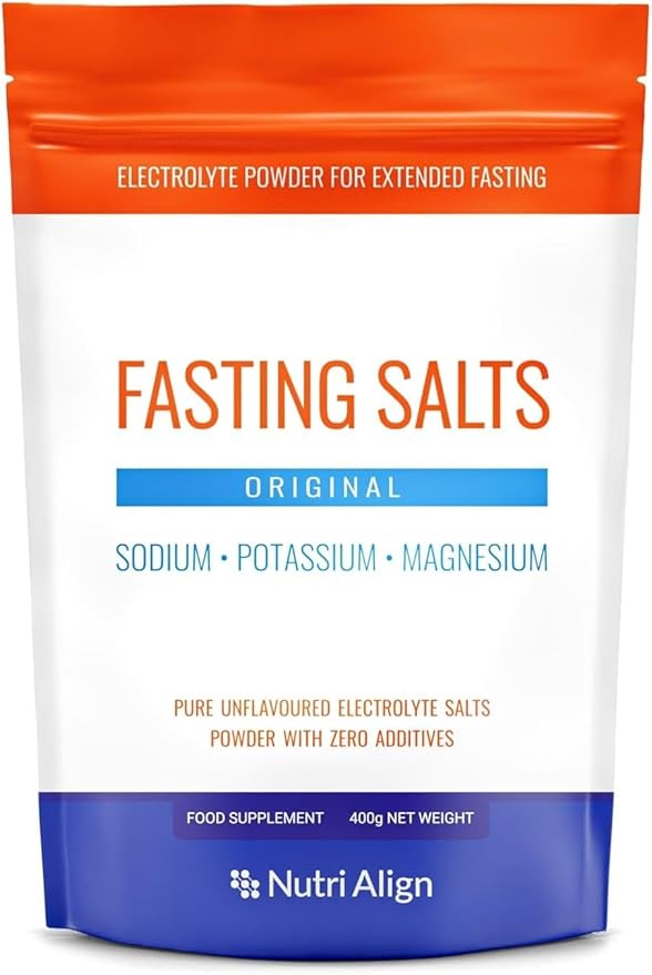 Nutri-Align Fasting Salts Fasting Electrolytes Powder | Pure Unflavoured Electrolytes for Fasting - Intermittent & Extended Fasting | 400g Sodium Potassium Magnesium Fasting Salt | Filler & Sugar Free