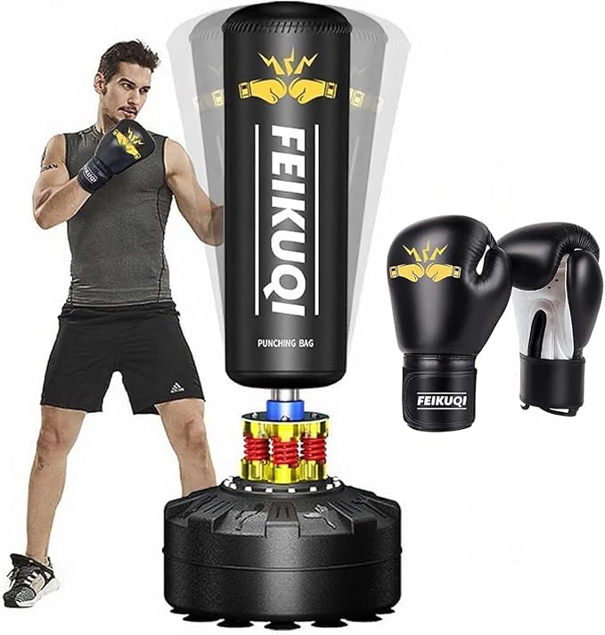 Punching Bag for Adults, Boxing Bag with Stand 70''-205lbs Freestanding Punching Bag for Adults - Kickboxing Bag for Home Gym Office