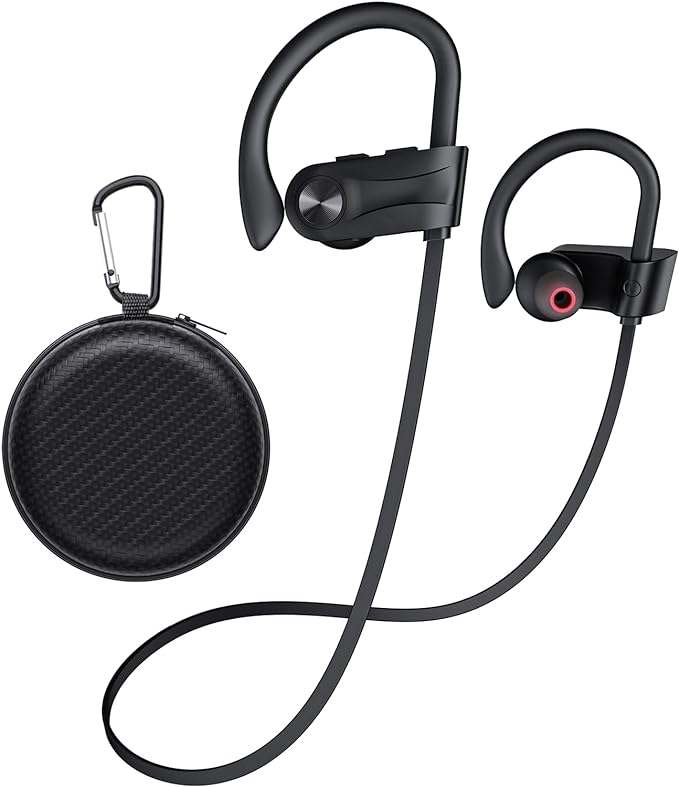 JOYWISE Bluetooth Headphones, Wireless Earbuds Bluetooth 5.3 Headphones with 16Hrs Playtime Stereo Bass Headsets, IPX7 Waterproof Running Earphones for Sports, Black