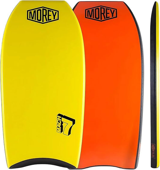MOREY® Mach 7, Pro Bodyboard; Body Boards for Beach, Embedded Rod for Durability, Engineered with HDPE Slick Bottom for Speed (2025 Model)