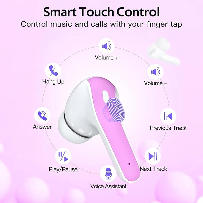 TAGRY 2 Sets X08 Forest Green and Sunset Pink Bluetooth Headphones True Wireless Earbuds 60H Playback Ear Buds with Wireless Charging Case in-Ear Earbuds with Mic