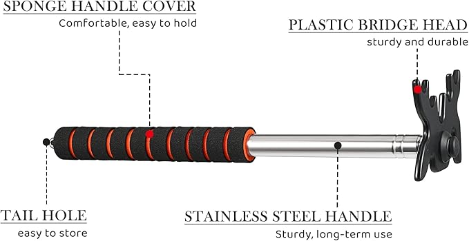 Skylety Retractable Billiard Cue Stick Bridge with Bridge Head, Snooker Set Billiard Pool Cue Accessory for Pool Table