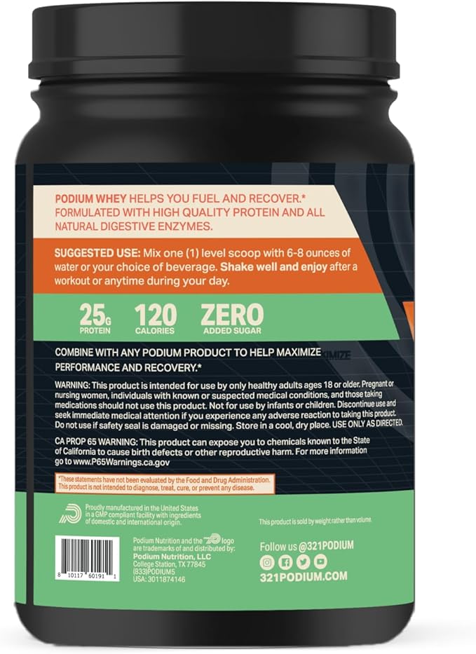 Podium Nutrition, Whey Protein Powder, Caramel Apple