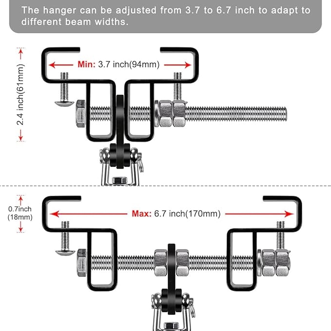 BeneLabel Punching Bag Hanger, Heavy Bag Mount, Boxing Bag Kit, Holder, Wall Mount, Accessories for Beam, 400KG Capacity