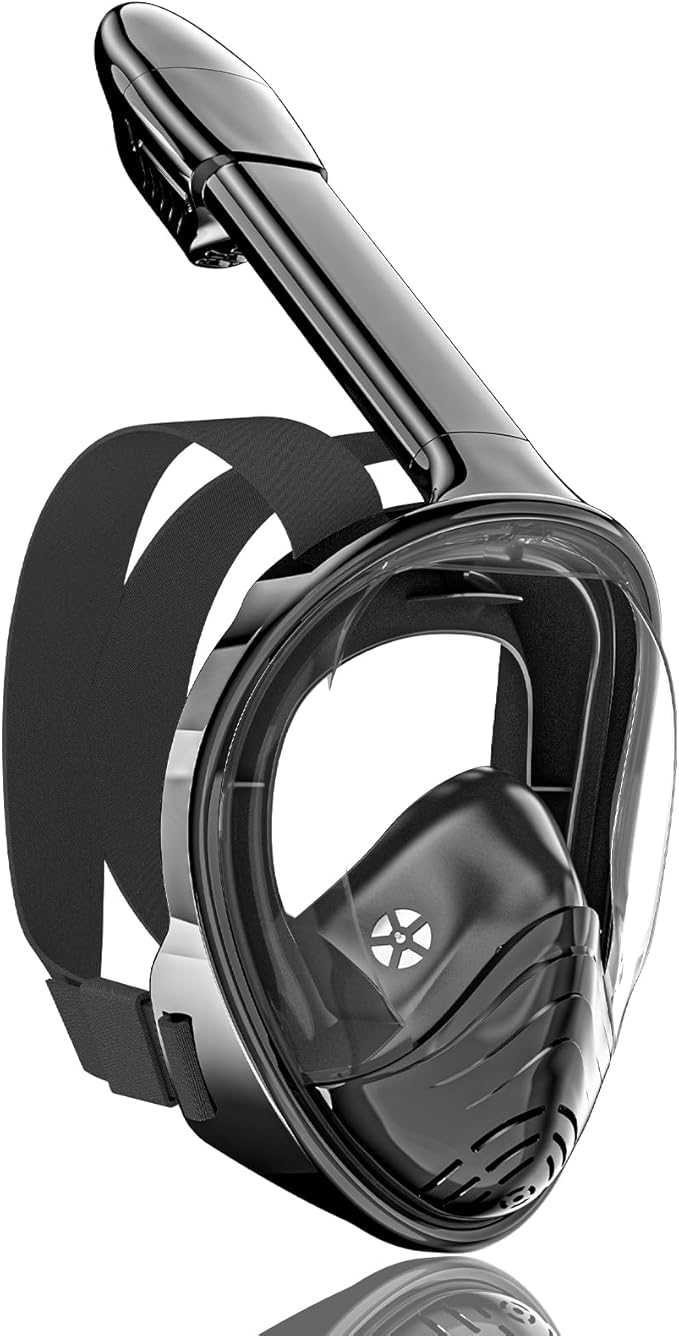 QingSong Kids Snorkel Mask Full Face, Snorkeling Set with Camera Mount, Foldable 180 Degree Panoramic View Snorkeling Gear Anti-Fog Anti-Leak