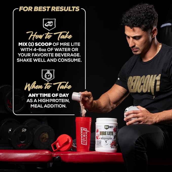 REDCON1 Whole Food Animal Protein Powder - Coach Prime MRE Lite Protein Powder - Low Carb with No Whey - 24g Protein - Prime Time Red Velvet (20 Servings)