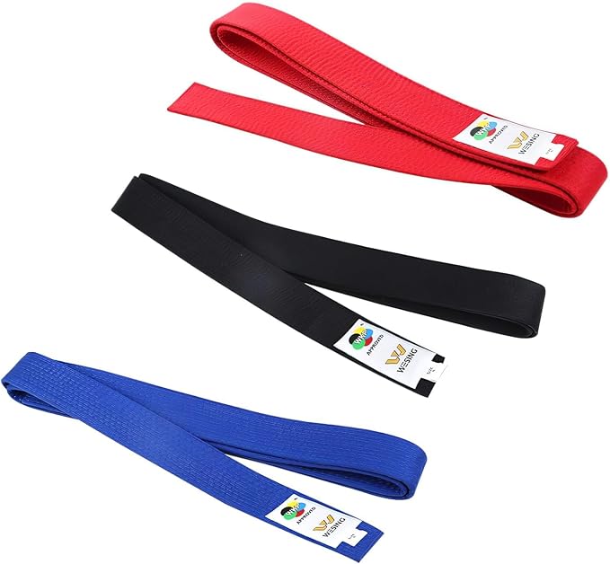 WESING Karate Belt WKF Approved for Karate Competition Black Red Blue Belt Martial Arts