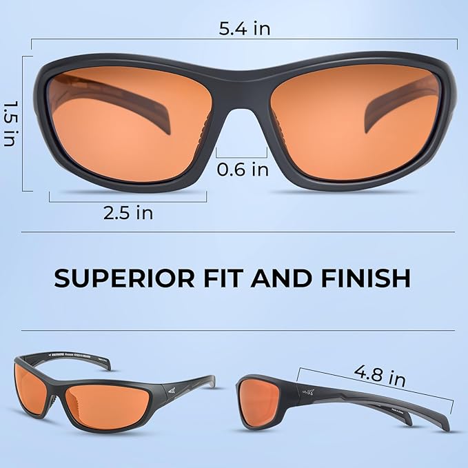 KastKing Hiwassee Polarized Sport Sunglasses for Men and Women, Wrap Sunglasses for Fishing Cycling and Running,UV Protection