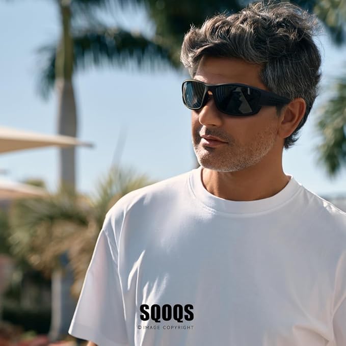 Polarized Sports Sunglasses Men UV400 Protection Lightweight Wrap Around Goggles for Cycling Fishing Driving Running