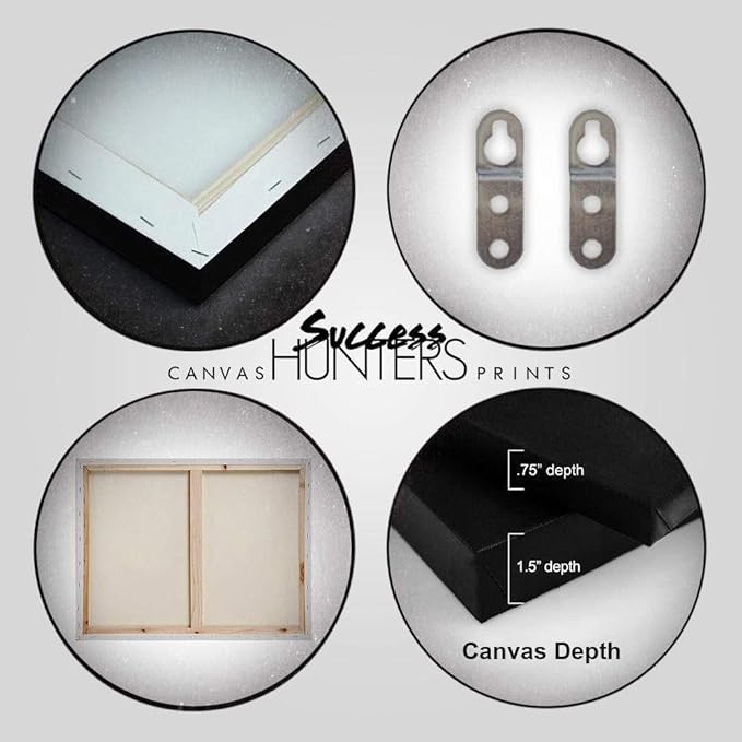 SuccessHunters Luxury Gold Watch Canvas Print Office Wall Decoration Home Decor Modern Art Prints Inspiration Motivation Inspire Entrepreneur Quote Inspirational Motivational House Decal (18" x 12")