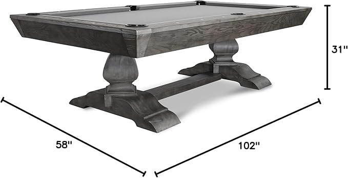 Nixon Billiards - Birdy Slate Billiard Pool Table- Grayson Grey - 7ft and 8ft - Whiteglove