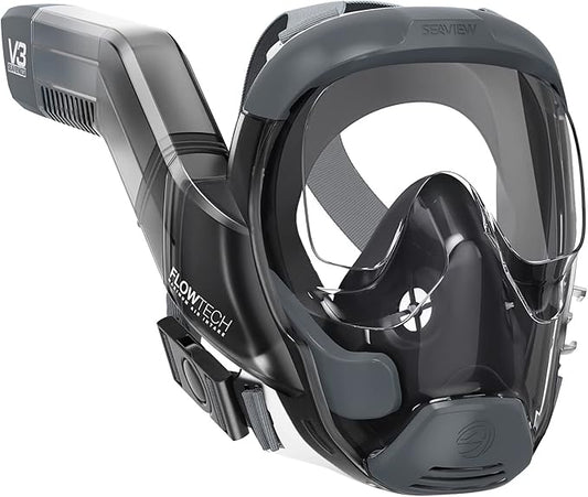 Seaview 180 V3 Full Face Snorkel Mask Adult- The V3 is The Perfect Snorkeling Gear for Adults- Snorkel Mask with 180 Panoramic Viewing and Up to 600% Easier Breathing- Patented Flowtech Air Intake