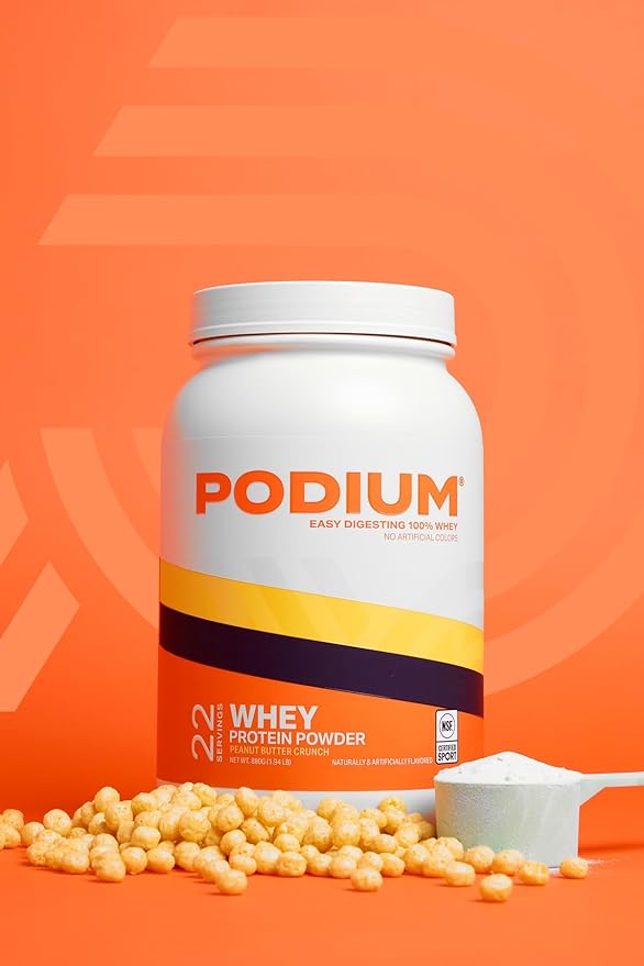 Podium Nutrition, Whey Protein Powder, Peanut Butter Crunch, 22 Servings, 27g of Whey Protein Per Serving