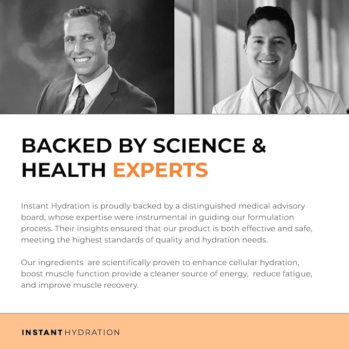 Instant Hydration Electrolytes Powder Packets - Citrus Orange Drink Mix - Zero Sugar - Keto, Vegan, Gluten-Free, Non-GMO - Boost Recovery, Brain Health, Muscle & Tissue Support- 30 Sticks