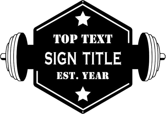 Personalized Gym Sign with Name | Hexagon Gym Garage Decor | Gym Decor for Home Gym | Established Signs for Workout Room | Gift for Athlete