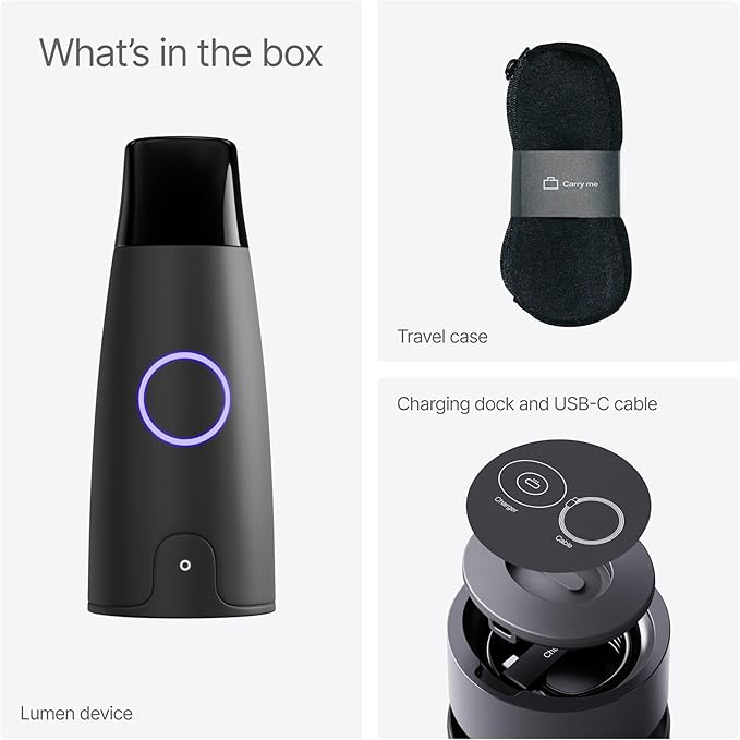 Lumen Metabolism Tracker Device - Measure Real-Time Fat & Carb Burn, Daily Nutrition, Meal Plans, Metabolic Health, Weight Loss, Athletic Fitness & Performance for Men & Women w/Month Subscription