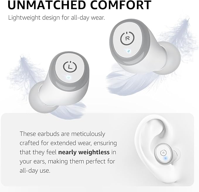 TOZO T10 Wireless Earbuds Bluetooth 5.3 Headphones, App Customize EQ, Ergonomic Design, 55H Playtime, Wireless Charging Case, IPX8 Waterproof Sound in-Ear Headset, 2025 New Version