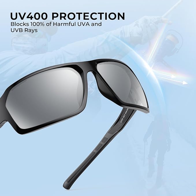 KastKing Chippewa Polarized Fishing Sunglasses, UV400 Protection Full Wrap Frame Sports Cycling Sunglasses, 1.0mm TAC Lenses