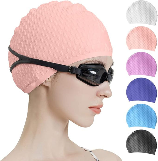 Tripsky Silicone Swim Cap,Comfortable Bathing Cap Ideal for Curly Short Medium Long Hair, Swimming Cap for Women and Men, Shower Caps Keep Hairstyle Unchanged…