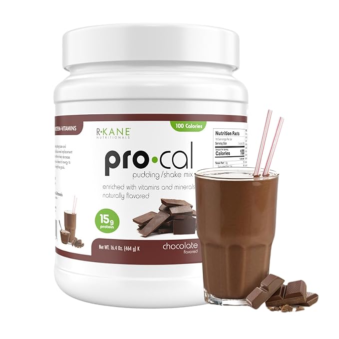 Pro-Cal Chocolate Meal Replacement Powder - High Protein, Low Calorie Shake & Pudding Mix - Low-Carb, Gluten Free - Breakfast Boost - Delicious & Easy to Prepare - 16 Servings, 16.4oz
